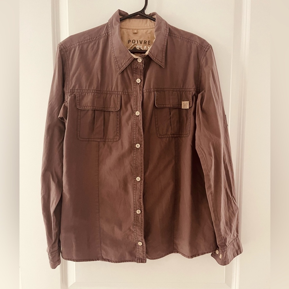 French Poivre Blanc Brown Hiking Walking Shirt.